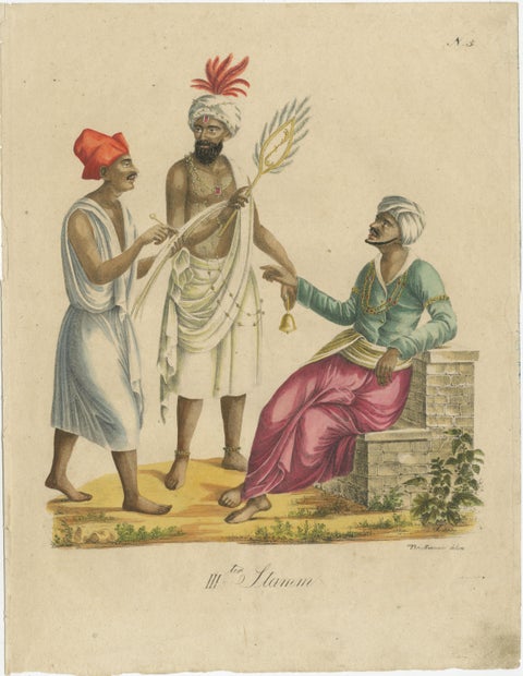 IIIter Stamm, Indian Men in Traditional Dress c.1816, view 2