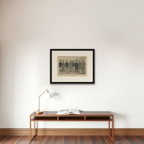 Antique Print of Fashion in June 1890 by Klemm & Weiss 'c.1900', shown framed on a wall
