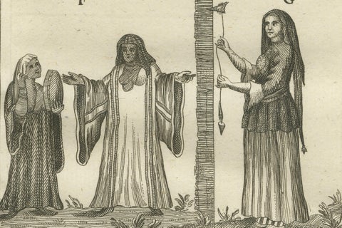 Traditional Egyptian Costumes, 18th-Century Ethnographic Engraving, close-up 5