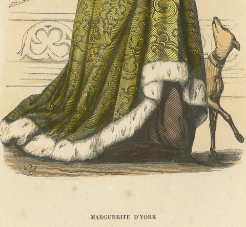 Elegance of the Past: Margaret of York in 'Costume du Moyen Âge', 1847, close-up 1