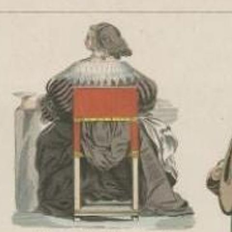 Antique Costume Print of France, the Middle Ages, Portugal and Others, close-up 1