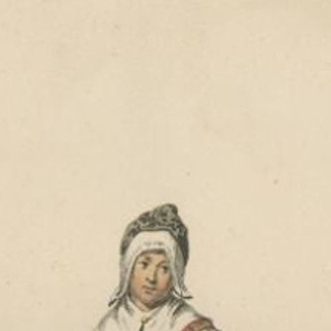 Antique Costume Print of Rättvik in Sweden by Sandberg, circa 1864, close-up 1