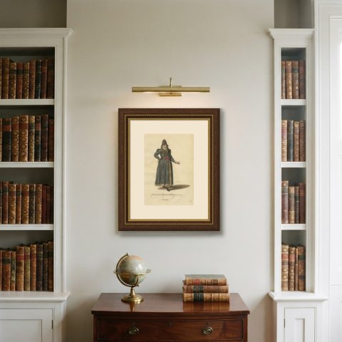 Habit of an English Nobleman in 1577, Fur Lined Gown, Jefferys Plate, 1757, shown framed on a wall