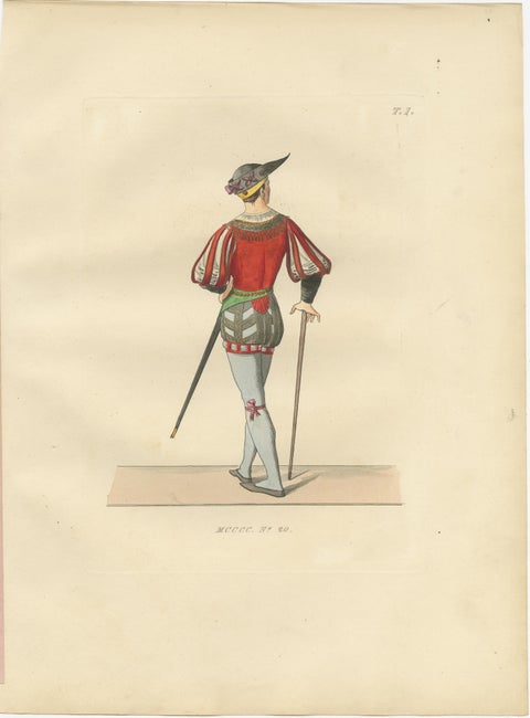 Italian Renaissance Dress: Noblewoman, Page, and Soldier in Fine Detail, 1845, view 7