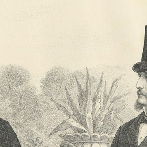 Decorative Antique Print of Men's Fashion, C.1900, close-up 1