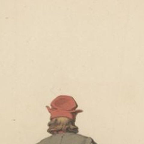 Antique Costume Print of Järvsö in Sweden by Sandberg, circa 1864, close-up 1