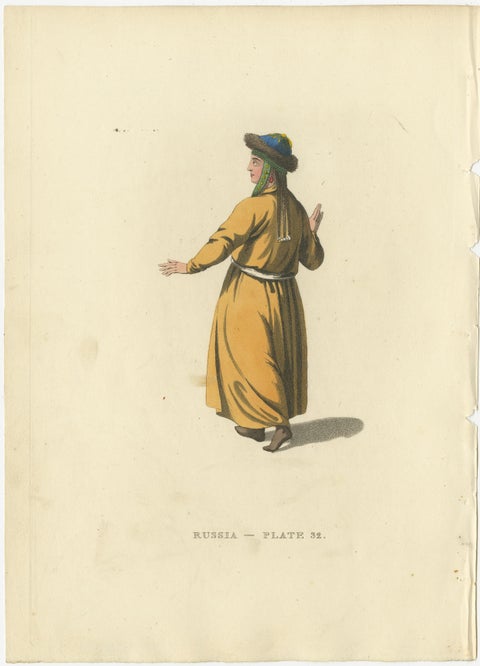 Cultural Tapestry: Traditional Female Attire of 19th Century Russia, 1814, view 3