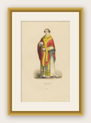 Clerical Dignity: An English Priest in 'Costume du Moyen Âge', 1847, shown framed