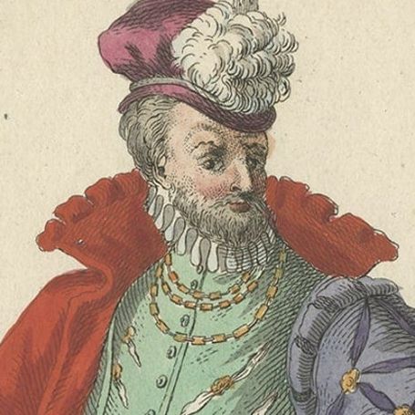 Original Hand-Colored Engraving of a 16th Century German Nobleman, 1805, close-up 2