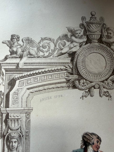 French Louis XVI Promenade Costume Lithograph, 1792, Published 1847, view 8