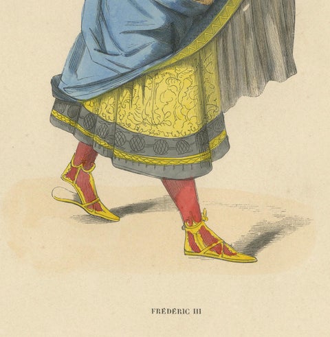 Imperial Majesty: Emperor Frederick III in 'Costume du Moyen Âge, 1847, close-up 1