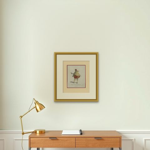 Antique Print of a Nobleman from Burgundy by Jefferys ‘1757’, shown framed on a wall