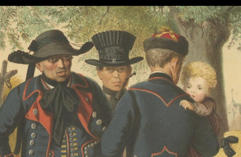Antique Costume Print of Traditional Attire of Pomerania: Weitzacker in 1870, close-up 1